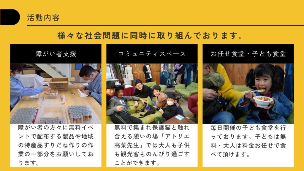 活動内容2列目：障がい者〜子ども食堂